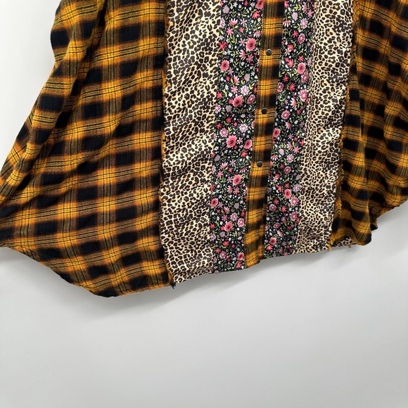 We the Free People Tunic Top Shirt Size XL Oversize Boxy Patchwork Boho Grunge - Picture 6 of 16